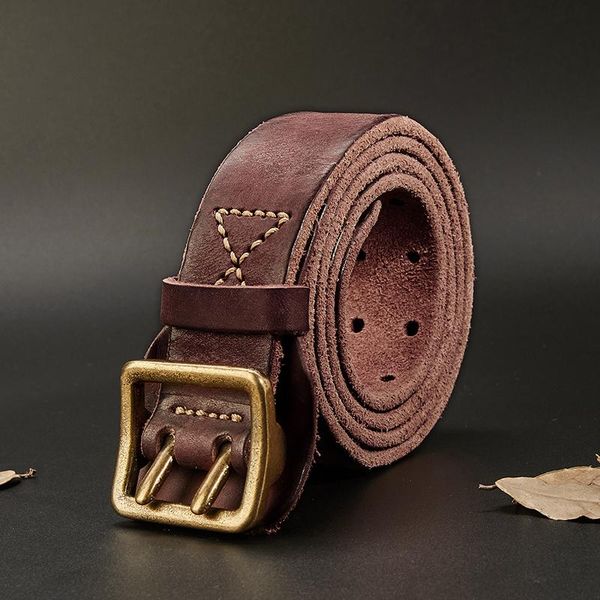 men's belt 3.8cm luxury thick leather double pronged brass buckle ceinture brand designer vintage distressed jeans men riem belts, Black;brown
men's belt 3.8cm luxury thick leather double pronged brass buckle ceinture brand designer vintage distressed jeans men riem belts, Black;brown