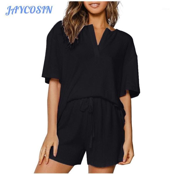 summer v-neck solid color short sleeve t-shirts and shorts tracksuit women pajama set sleepwear conjuntos de mujer two piece dress, White
summer v-neck solid color short sleeve t-shirts and shorts tracksuit women pajama set sleepwear conjuntos de mujer two piece dress, White