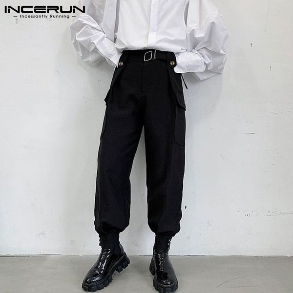 men pants solid color joggers 2021 streetwear button pockets korean style trousers fashion casual cargo incerun s-5xl men's, Black
men pants solid color joggers 2021 streetwear button pockets korean style trousers fashion casual cargo incerun s-5xl men's, Black