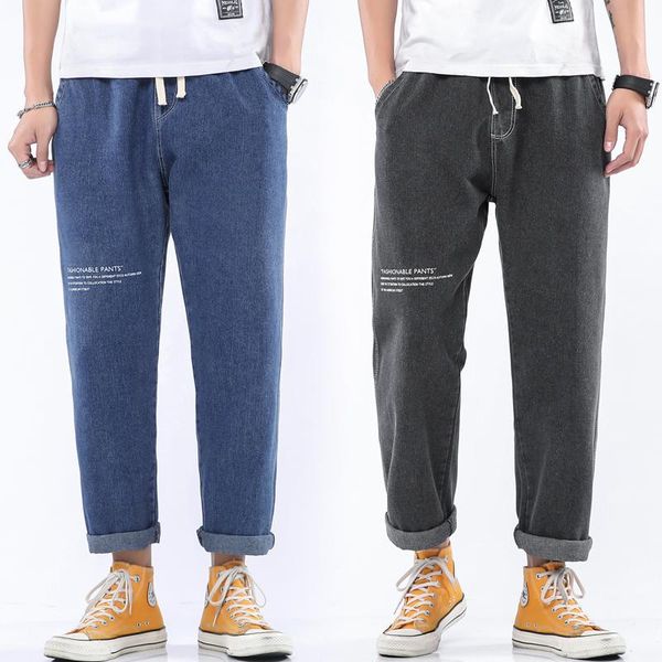 men's pants fashion jeans straight loose cotton stretch thin denim ankle length spring summer business large size, Black
men's pants fashion jeans straight loose cotton stretch thin denim ankle length spring summer business large size, Black