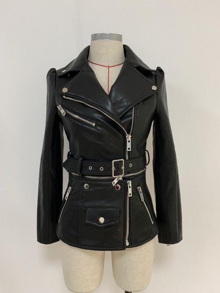 british style women's jacket with detachable hem slim diagonal zipper leather o58 jackets, Black;brown
british style women's jacket with detachable hem slim diagonal zipper leather o58 jackets, Black;brown