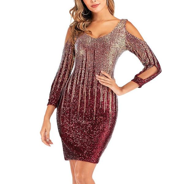 casual dresses fashion women cold shoulder sequins solid colors v-neck long sleeve bodycon evening party mini dress vestidos#g3, Black;gray
casual dresses fashion women cold shoulder sequins solid colors v-neck long sleeve bodycon evening party mini dress vestidos#g3, Black;gray