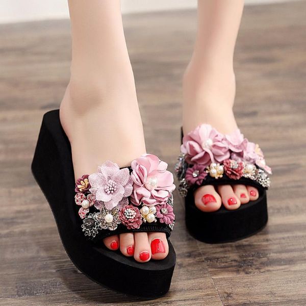 slippers 2021 flower for women summer bohemia style high heel wedges beach casual shoes female outdoor floral platforms slipper, Black
slippers 2021 flower for women summer bohemia style high heel wedges beach casual shoes female outdoor floral platforms slipper, Black
