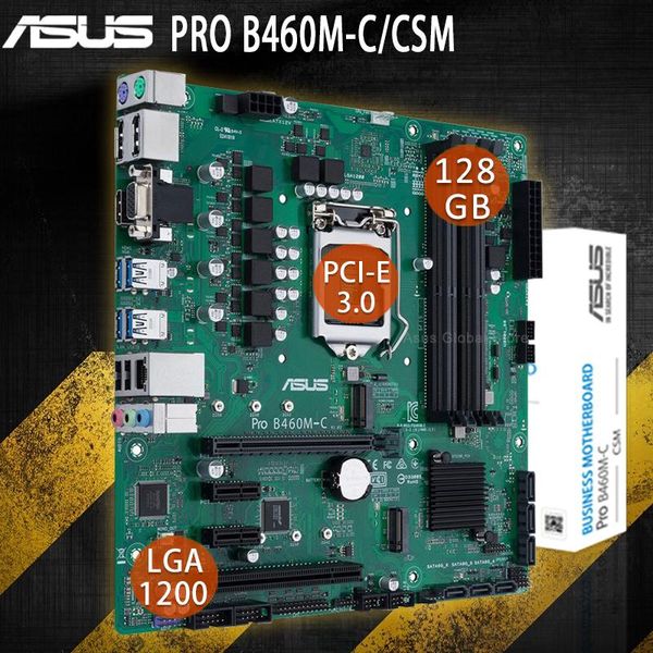 motherboards asus lga 1200 pro b460m-c/csm intel b460 motherboard pci-e 3.0 ddr4 128gb sata iii business deskplaca-mãe