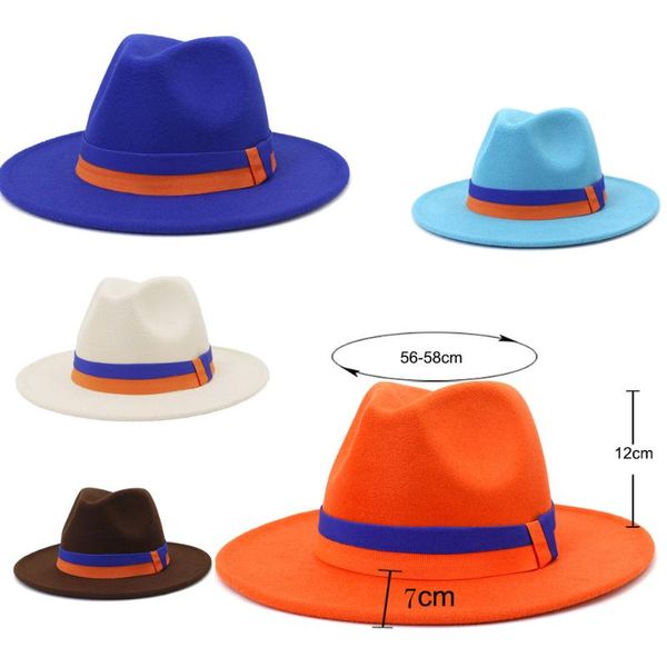 wide brim hats fedoras for women classic blue cartoon belt chapeu fedora homemvintage fashion panama jazz cap, Blue;gray
wide brim hats fedoras for women classic blue cartoon belt chapeu fedora homemvintage fashion panama jazz cap, Blue;gray