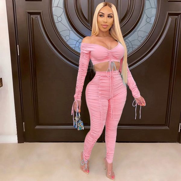 long sleeve two piece set women dstring crop stacked pants matching sets festival clothing 2 piece set club outfits, Black;white
long sleeve two piece set women dstring crop stacked pants matching sets festival clothing 2 piece set club outfits, Black;white