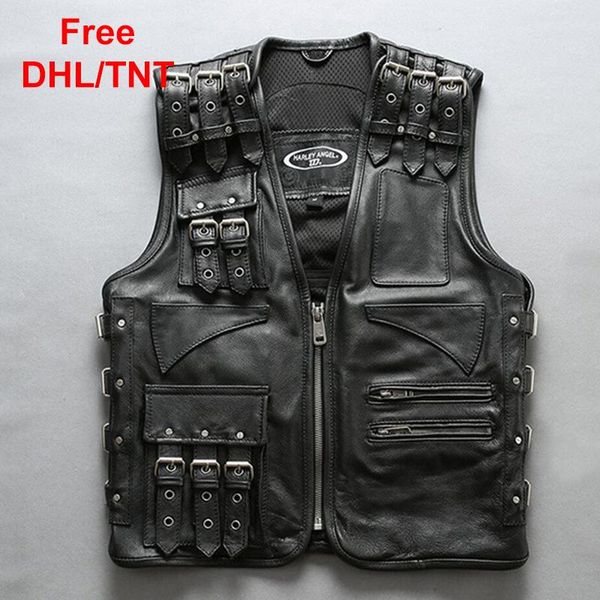 men's vests fashion design removable cowhide leather genuine vest rock motorcycle biker cargo sleeveless jackets coats, Black;white
men's vests fashion design removable cowhide leather genuine vest rock motorcycle biker cargo sleeveless jackets coats, Black;white