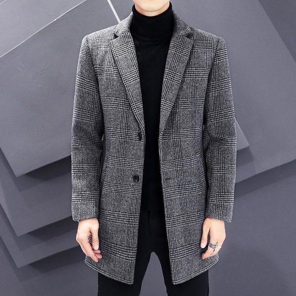 men's wool & blends 2021 autumn winter woolen coat mid-length trench classic solid color windbreaker plus size m-4xl long jacket, Black
men's wool & blends 2021 autumn winter woolen coat mid-length trench classic solid color windbreaker plus size m-4xl long jacket, Black