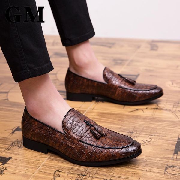 men loafers 2021 autumn pu leather shoes tassel braided pattern dress business formal slip on male flat, Black
men loafers 2021 autumn pu leather shoes tassel braided pattern dress business formal slip on male flat, Black