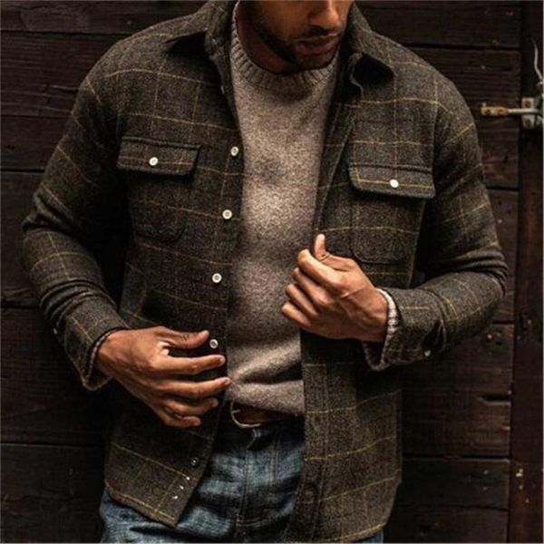 style men's double pocket lapel slim plaid jacket europe america coat jackets, Black;brown
style men's double pocket lapel slim plaid jacket europe america coat jackets, Black;brown