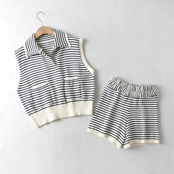 women's tracksuits knitted vest sweaters striped two piece set jumpers sleeveless knit shorts vintage cropped knitwear slim clothes, Gray
women's tracksuits knitted vest sweaters striped two piece set jumpers sleeveless knit shorts vintage cropped knitwear slim clothes, Gray