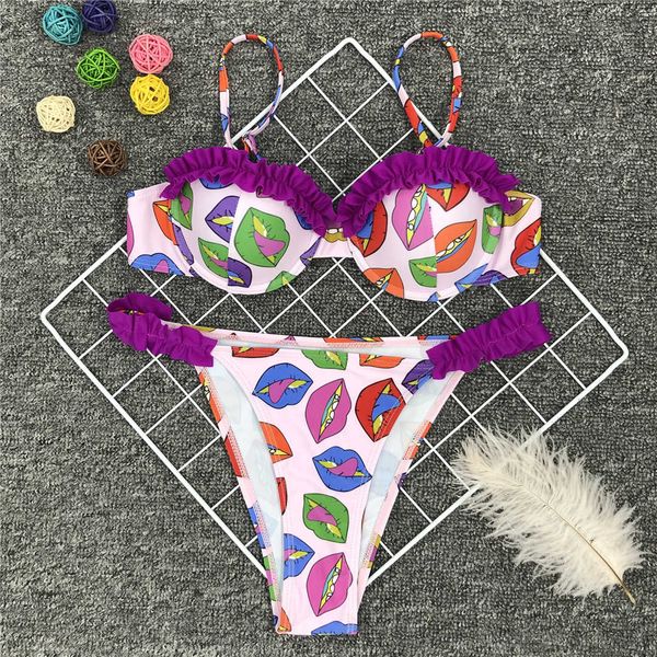 lips printed push up bikini women swimwear female swimsuit two-pieces bikini set ruffled frilled bather bathing suit swim k2454
lips printed push up bikini women swimwear female swimsuit two-pieces bikini set ruffled frilled bather bathing suit swim k2454