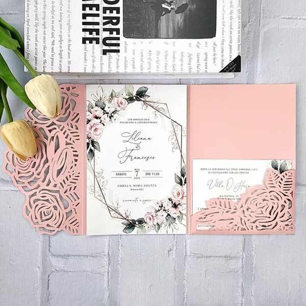 greeting cards 100pcs dark green navy blue pink laser cut floral pocket customized party wedding invitations with small card
greeting cards 100pcs dark green navy blue pink laser cut floral pocket customized party wedding invitations with small card