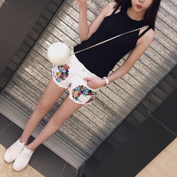 women's jeans women summer diamonds white denim shorts embroidered flares hole ripped tassel pants streetwear casual zip short femme, Blue
women's jeans women summer diamonds white denim shorts embroidered flares hole ripped tassel pants streetwear casual zip short femme, Blue