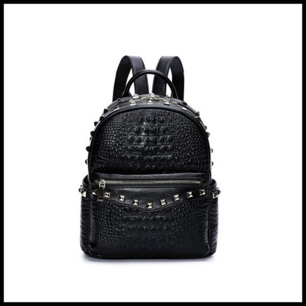 backpack natural cowhide leather crocodile-pattern large capacity fashional rivet zipper travel for women
backpack natural cowhide leather crocodile-pattern large capacity fashional rivet zipper travel for women