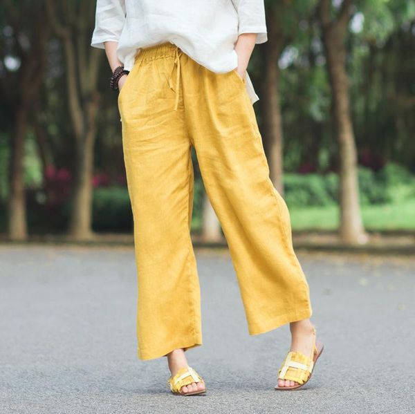 women's pants & capris women literature cotton linen solid color elastic waist female trousers loose casual wide leg, Black;white
women's pants & capris women literature cotton linen solid color elastic waist female trousers loose casual wide leg, Black;white