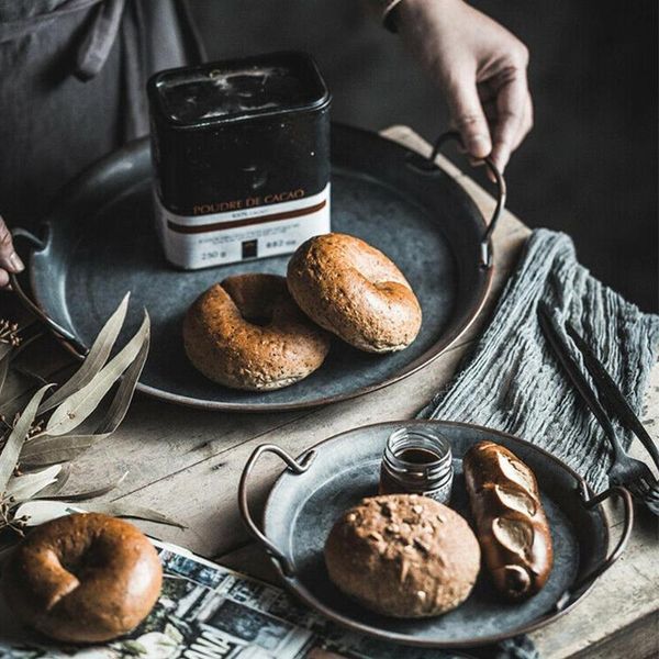 dishes & plates european retro metal plate with handle handcrafted storage vintage home wrought iron round tray restaurant kitchen decor to 
dishes & plates european retro metal plate with handle handcrafted storage vintage home wrought iron round tray restaurant kitchen decor to