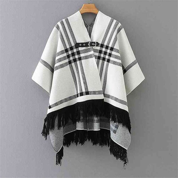 spring 100% polyester loose scarf collar black and white plaid tassel belt casual women sweater 210524
spring 100% polyester loose scarf collar black and white plaid tassel belt casual women sweater 210524