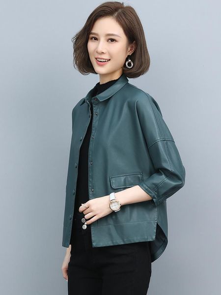 women's leather & faux spring and autumn lapel collar women loose sheepskin motorcycle jacket trend female fashion casual coat s-2xl, Black
women's leather & faux spring and autumn lapel collar women loose sheepskin motorcycle jacket trend female fashion casual coat s-2xl, Black