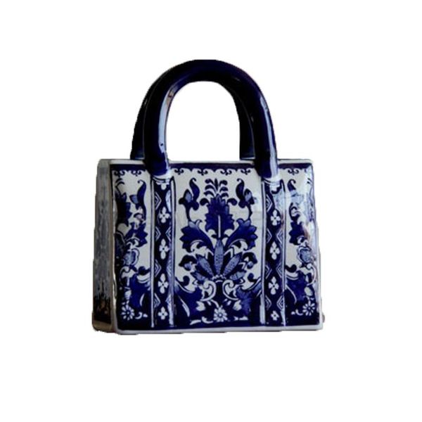 vases chinese style blue and white ceramic handbag shaped vase, artificial flower vase
vases chinese style blue and white ceramic handbag shaped vase, artificial flower vase