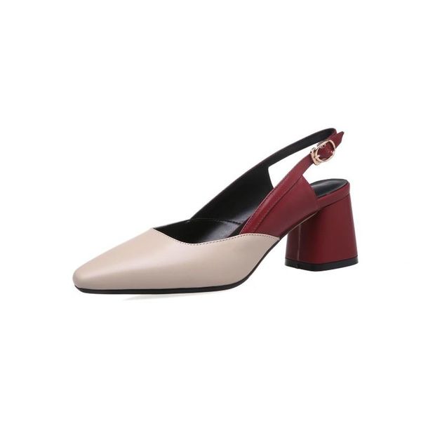 dress shoes patchwork women slingbacks high heels natural genuine leather square toe pumps lady size 34-40, Black
dress shoes patchwork women slingbacks high heels natural genuine leather square toe pumps lady size 34-40, Black