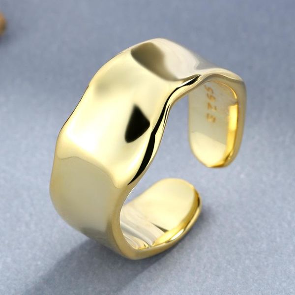 cluster rings sa silverage 925 silver simple opening adjustable finger ring jewelry european and american irregular retro female, Golden;silver
cluster rings sa silverage 925 silver simple opening adjustable finger ring jewelry european and american irregular retro female, Golden;silver
