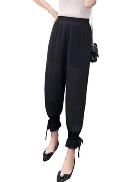 women's pants & capris chiffon bloomers 2021 summer strechy elastic solid color high waist harem women slim long trousers casual, Black;white
women's pants & capris chiffon bloomers 2021 summer strechy elastic solid color high waist harem women slim long trousers casual, Black;white