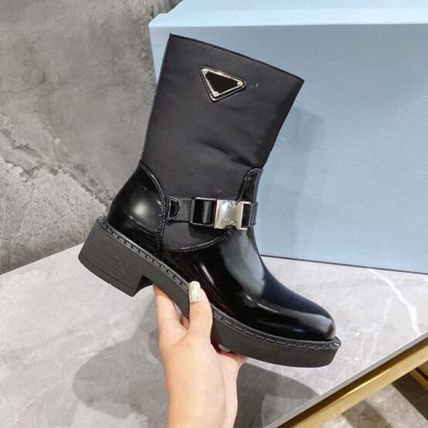designer boots women heel ankle boot martin chaelsea booties leather nylon fabric lacing two materials triangular logo tyre raised soles lux, Black
designer boots women heel ankle boot martin chaelsea booties leather nylon fabric lacing two materials triangular logo tyre raised soles lux, Black