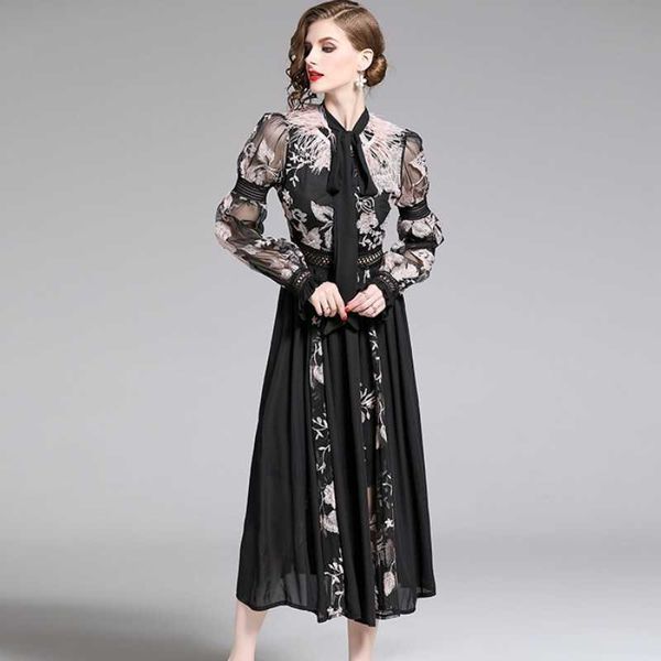 bow flower embroidery women waist slim dress vestidos vintage spring elegant fashion robe 210526, Black;gray
bow flower embroidery women waist slim dress vestidos vintage spring elegant fashion robe 210526, Black;gray
