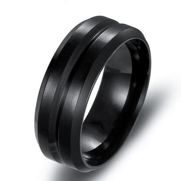 wedding rings 8mm wide middle groove frosted black men's stainless steel ring, Slivery;golden
wedding rings 8mm wide middle groove frosted black men's stainless steel ring, Slivery;golden