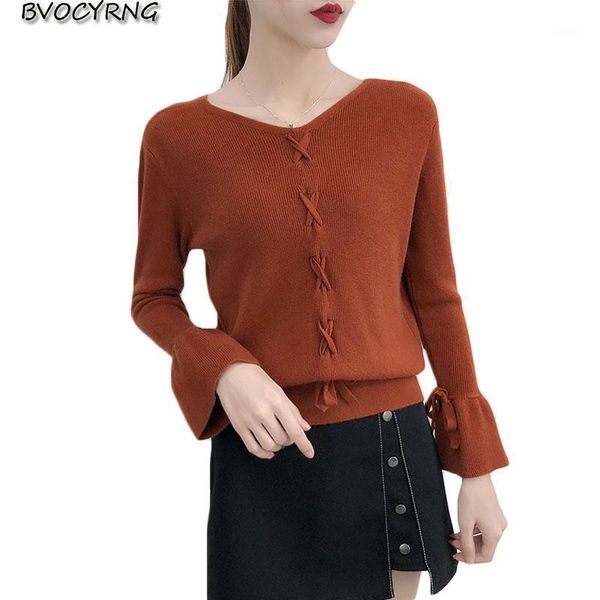 women's sweaters 2021 women spring autumn sweater female trumpet sleeve loose knit short v-neck pullover ladies k0995, White;black
women's sweaters 2021 women spring autumn sweater female trumpet sleeve loose knit short v-neck pullover ladies k0995, White;black