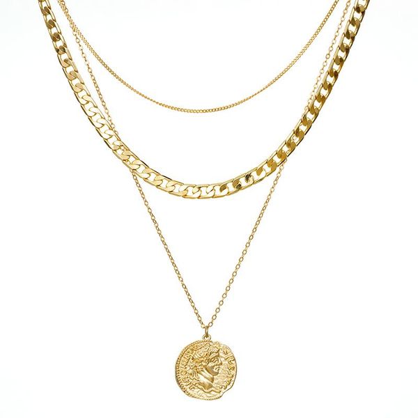 jaeeyin 2021 fashion vintage pendant multi layer choker necklace cuban stainless steel gold color arrivals jewelry necklaces, Silver
jaeeyin 2021 fashion vintage pendant multi layer choker necklace cuban stainless steel gold color arrivals jewelry necklaces, Silver