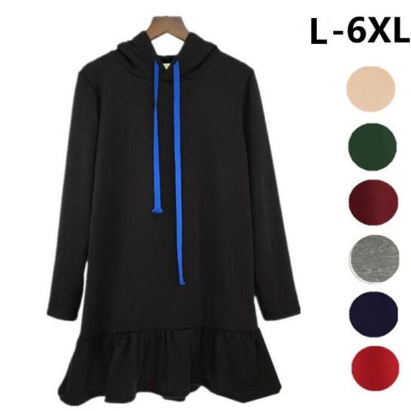 plus size dresses arrival 2021 fashion winter womens long sleeve dress hooded warm flounce sweatshirt 10 colors l-6xl, Black
plus size dresses arrival 2021 fashion winter womens long sleeve dress hooded warm flounce sweatshirt 10 colors l-6xl, Black