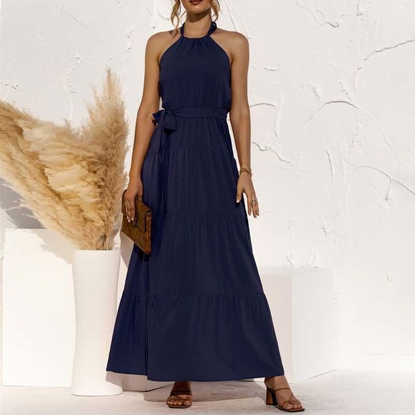 summer neck-mounted solid color halter sleeveless ladies dresses ankle-length backless stitching strapless a-line maxi dress 210423, Black;gray
summer neck-mounted solid color halter sleeveless ladies dresses ankle-length backless stitching strapless a-line maxi dress 210423, Black;gray