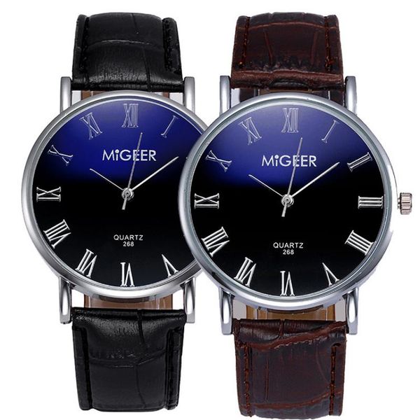 wristwatches business watch men roman numerals men's watches fashion blue glass mens saat relogio masculino, Slivery;brown
wristwatches business watch men roman numerals men's watches fashion blue glass mens saat relogio masculino, Slivery;brown
