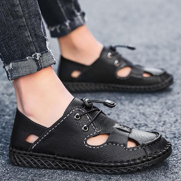 sandals summer men leather breathable outdoor walking comfortable fashion mens rubber flip flops shoes big sizes 39-48, Black
sandals summer men leather breathable outdoor walking comfortable fashion mens rubber flip flops shoes big sizes 39-48, Black