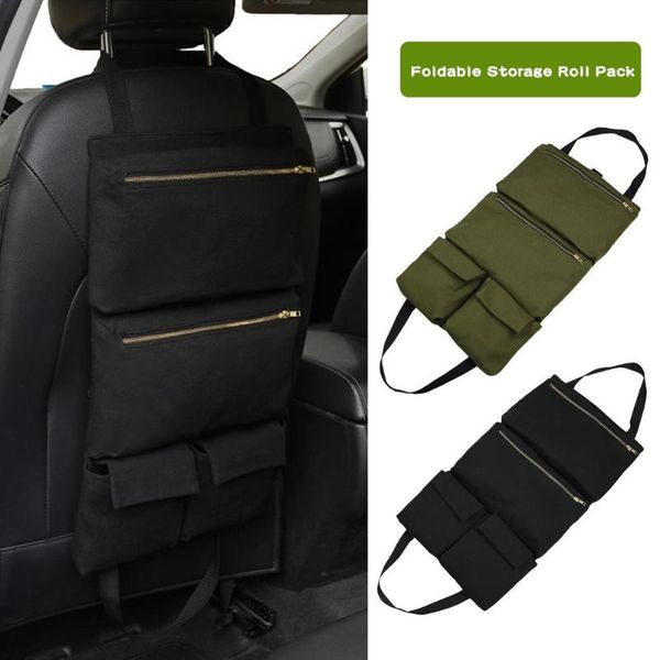 car organizer foldable seat back storage bag durable canvas roll pack auto hanging tool pouch
car organizer foldable seat back storage bag durable canvas roll pack auto hanging tool pouch