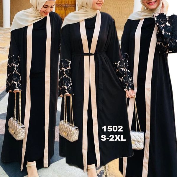 muslim abaya dress women chic lace cuff caftan lace-up open abayas for women prayer garment kimono kaftan hijab dress long robe, Red
muslim abaya dress women chic lace cuff caftan lace-up open abayas for women prayer garment kimono kaftan hijab dress long robe, Red