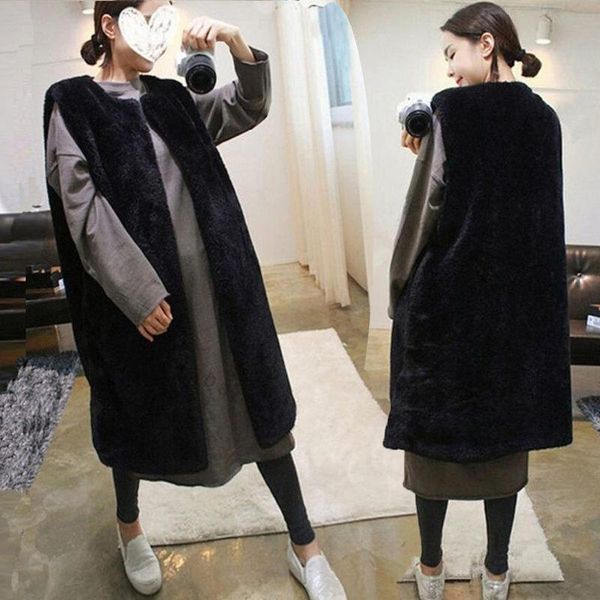 autumn imitation fur vest women's mid-length loose sleeveless faux coat 2021 winter waistcoat jacket warm y170 vests, Black;white
autumn imitation fur vest women's mid-length loose sleeveless faux coat 2021 winter waistcoat jacket warm y170 vests, Black;white