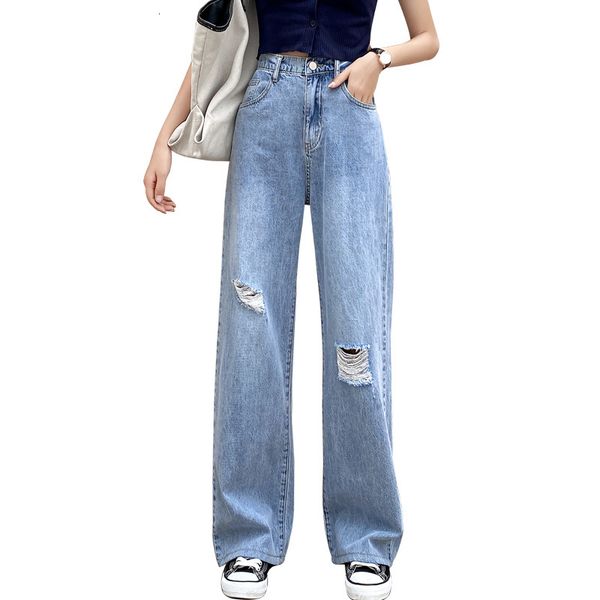 2021 new broken jeans, high waist cotton, loose slim, comfortable vertical straight tube, spring and autumn series nw5y, Blue
2021 new broken jeans, high waist cotton, loose slim, comfortable vertical straight tube, spring and autumn series nw5y, Blue