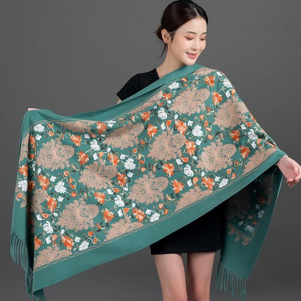 scarves women red embroidery floral pashmina cashmere scarf warm winter lady tassel shawl long soft comfortable blanket wraps, Blue;gray
scarves women red embroidery floral pashmina cashmere scarf warm winter lady tassel shawl long soft comfortable blanket wraps, Blue;gray
