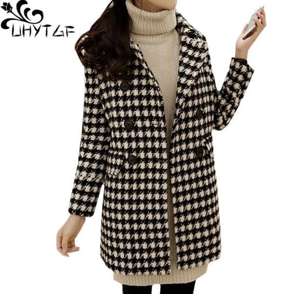 women's wool & blends uhytgf autumn winter coat fashion plaid elegant women double breasted casual plus size woolen jacket manteau femm, Black
women's wool & blends uhytgf autumn winter coat fashion plaid elegant women double breasted casual plus size woolen jacket manteau femm, Black