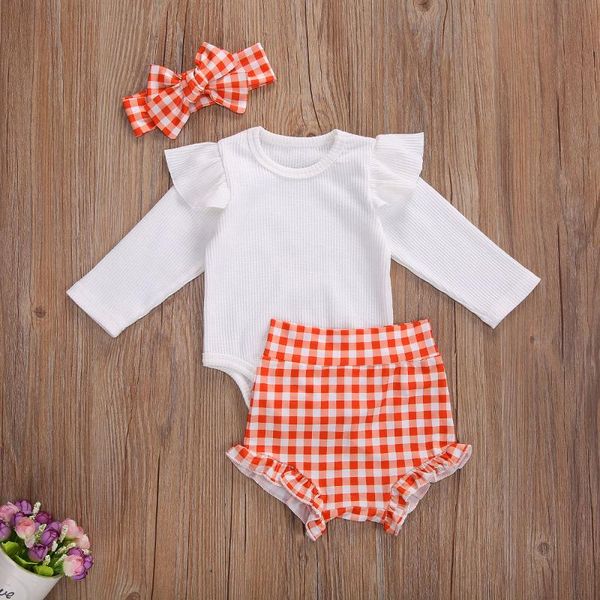 baby & children's 0-24m girls fall outfits solid color long sleeve ruffle romper + plaid shorts headband 3pcs clothes clothing sets, White
baby & children's 0-24m girls fall outfits solid color long sleeve ruffle romper + plaid shorts headband 3pcs clothes clothing sets, White