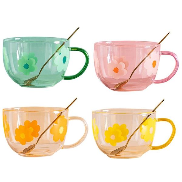 mugs -500ml glass milk mug with flower pattern,breakfast oats spoon,handgrip cup for home kitchen
mugs -500ml glass milk mug with flower pattern,breakfast oats spoon,handgrip cup for home kitchen