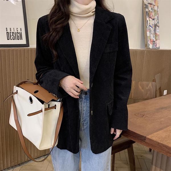 women's suits & blazers zoki winter thick women corduroy blazer coats fashion single breasted loose long sleeve female jacket casual bl, White;black
women's suits & blazers zoki winter thick women corduroy blazer coats fashion single breasted loose long sleeve female jacket casual bl, White;black