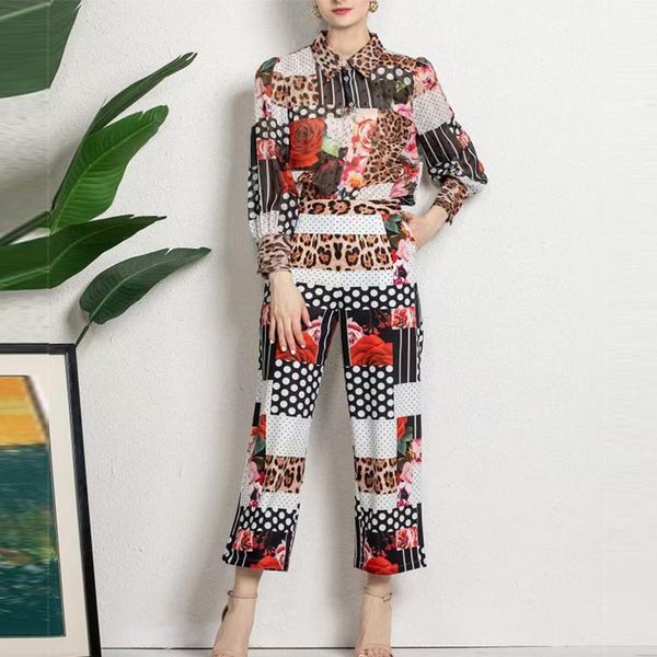 women's two piece pants 2021 summer vintage floral print suit lady long sleeve loose shirts + pieces set, White
women's two piece pants 2021 summer vintage floral print suit lady long sleeve loose shirts + pieces set, White