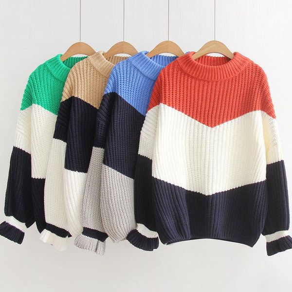 women's sweaters 2021 style fashion women sweater autumn winter knitted thick turtleneck patchwork pullover warm jumper, White;black
women's sweaters 2021 style fashion women sweater autumn winter knitted thick turtleneck patchwork pullover warm jumper, White;black