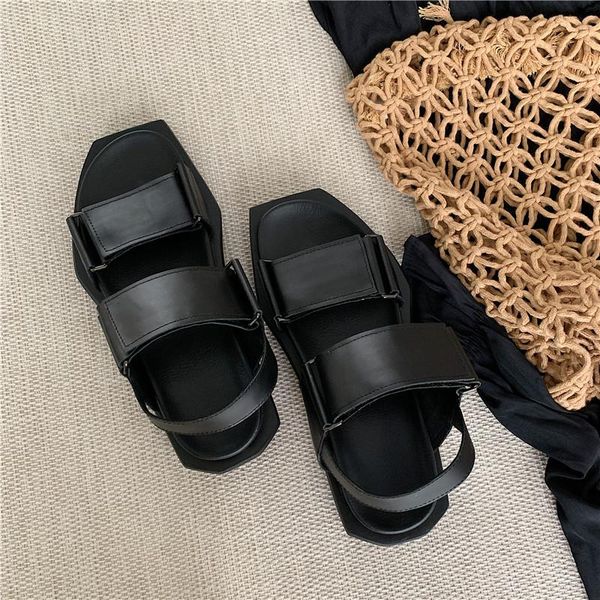 black leather buckle strap open toe sandals designer fashion square flat casual summer shoes women
black leather buckle strap open toe sandals designer fashion square flat casual summer shoes women