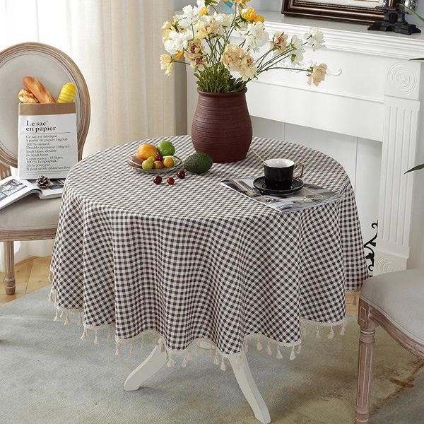 table cloth brown plaid tablecloth cotton linen round dinning cover for events kitchen room decor aesthetic wedding 
table cloth brown plaid tablecloth cotton linen round dinning cover for events kitchen room decor aesthetic wedding