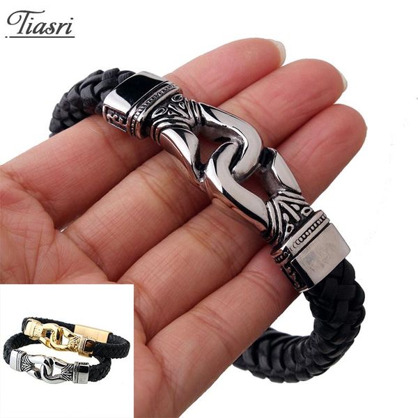 tiasri fashion leather men's bracelet stainless steel fist shape design punk hip-hop jewelry accessories gift 2021 link, chain, Black
tiasri fashion leather men's bracelet stainless steel fist shape design punk hip-hop jewelry accessories gift 2021 link, chain, Black
